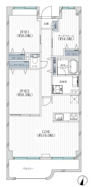 ライオンズマンション南大沢 間取図・土地図