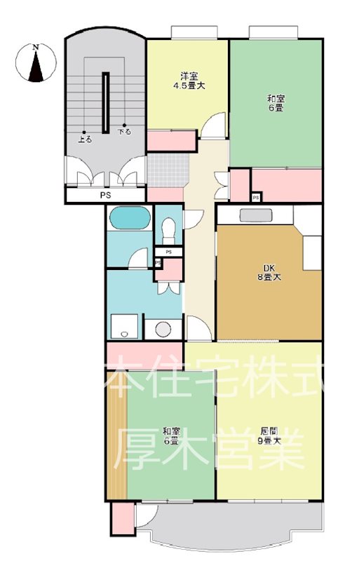 秦野南が丘さつき東住宅　２２０６号棟 間取図・土地図
