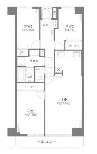 ライオンズマンションみずほ台 間取図・土地図