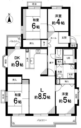 エステート落合 間取図・土地図