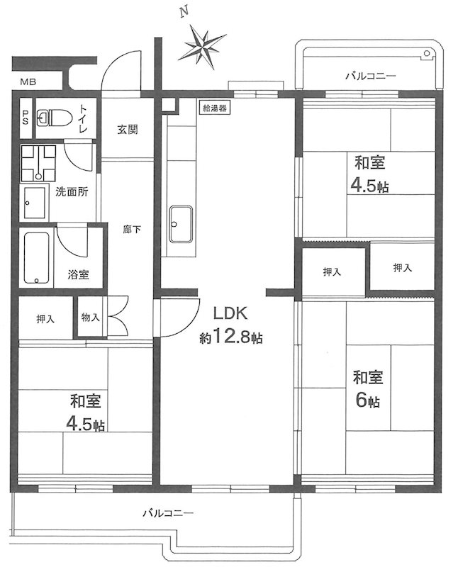 若葉台第一住宅 間取図・土地図