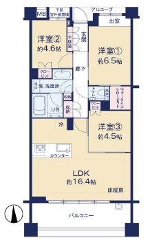 アトラス上大岡ヒルズ 間取図・土地図
