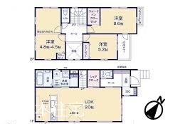 白井市冨士3期新築戸建 間取図・土地図