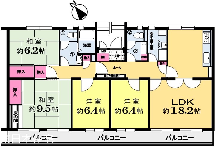 大山口住宅 間取図・土地図
