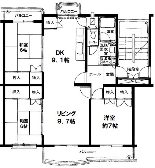 かわつる三芳野団地   間取図・土地図