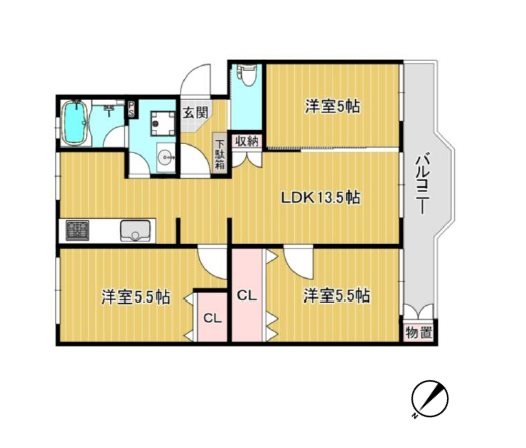 検見川ハイツ 間取図・土地図