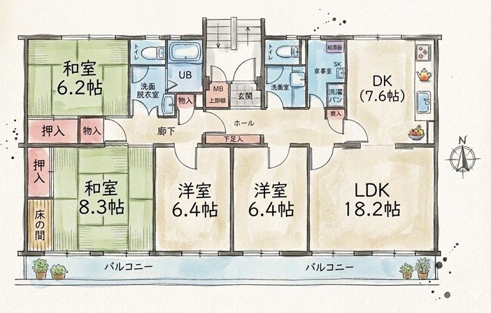 堀込第２住宅 間取図・土地図
