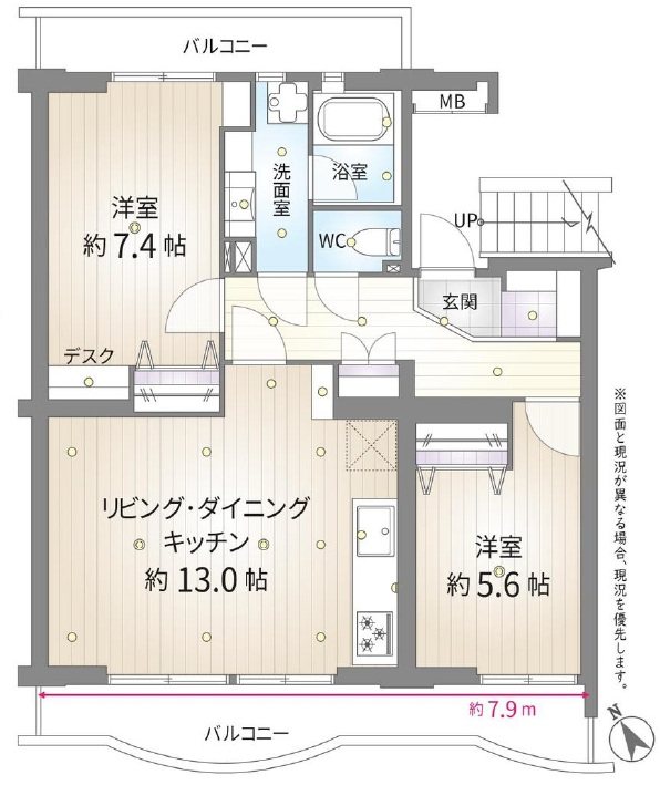 ハイタウン塩浜第二37号棟 間取図・土地図