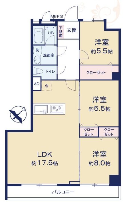 興人浦安マンション 間取図・土地図