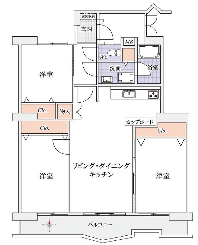 美浜東エステート９号棟 間取図・土地図