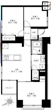 磯子センターハイツ 間取図・土地図
