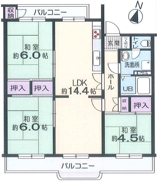 すすき野第2団地3街区3号棟 間取図・土地図