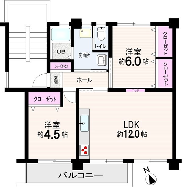 麻生台団地23号棟 間取図・土地図