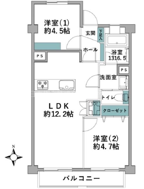 湘南マンション 間取図・土地図