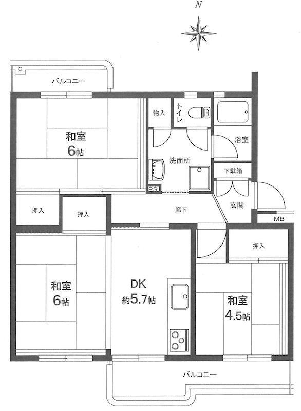 若葉台第一住宅 間取図・土地図
