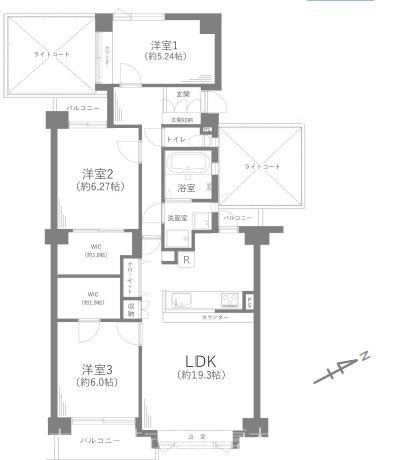 鶴巻ガーデンシティひかりの丘４号棟 間取図・土地図