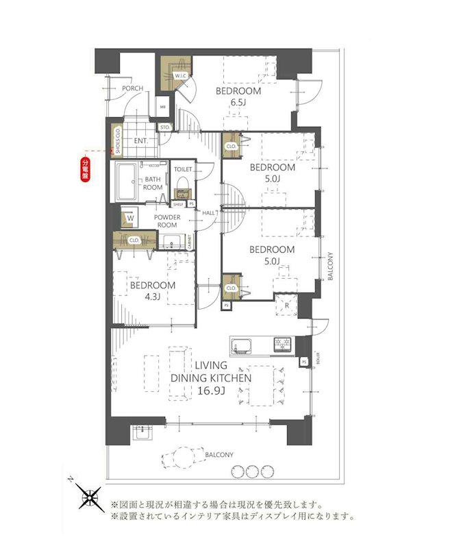 ライオンズ稲毛マスターマークス 間取図・土地図