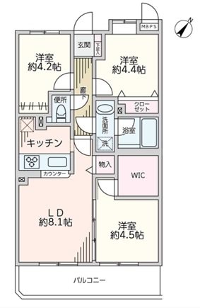 ライオンズマンション松戸牧の原 間取図・土地図