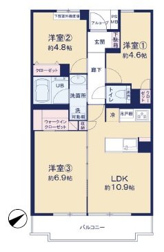 ライオンズマンション京成大久保 間取図・土地図