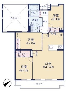 ライオンズマンション京成大久保 間取図・土地図