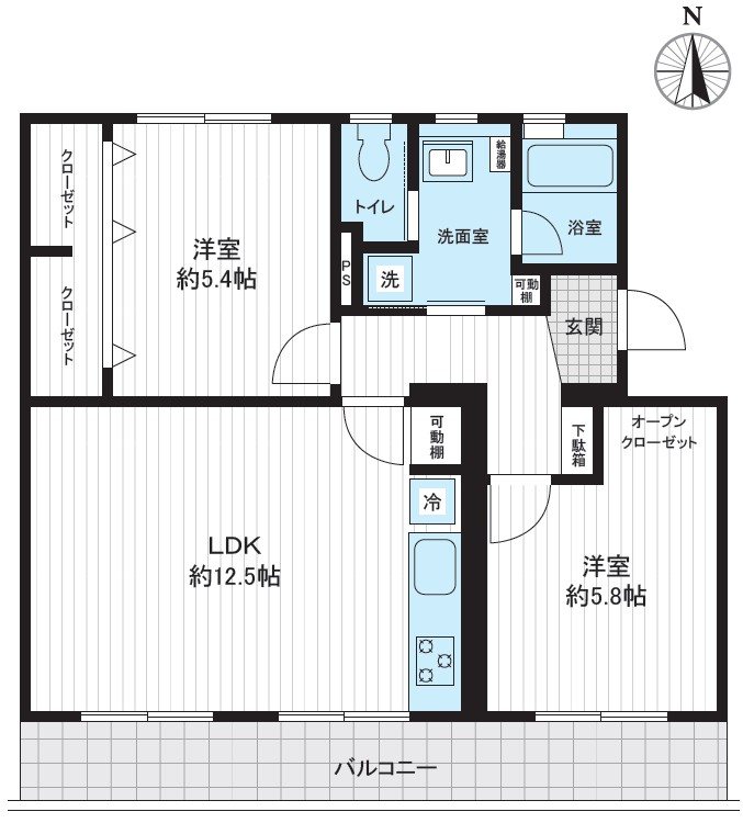 すすき野第2団地8街区12号棟 間取図・土地図