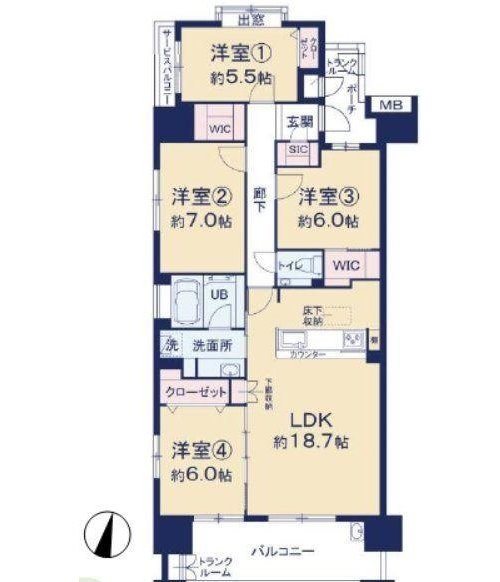 シティ能見台つどいの街四番館 間取図・土地図