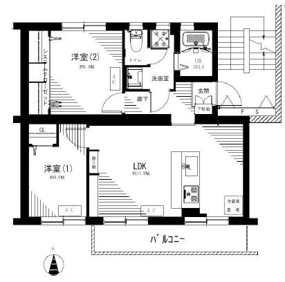 幸町西住宅 間取図・土地図