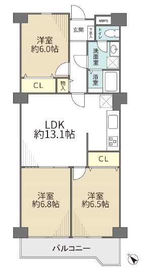 上大岡セントラルハイツＡ棟 間取図・土地図
