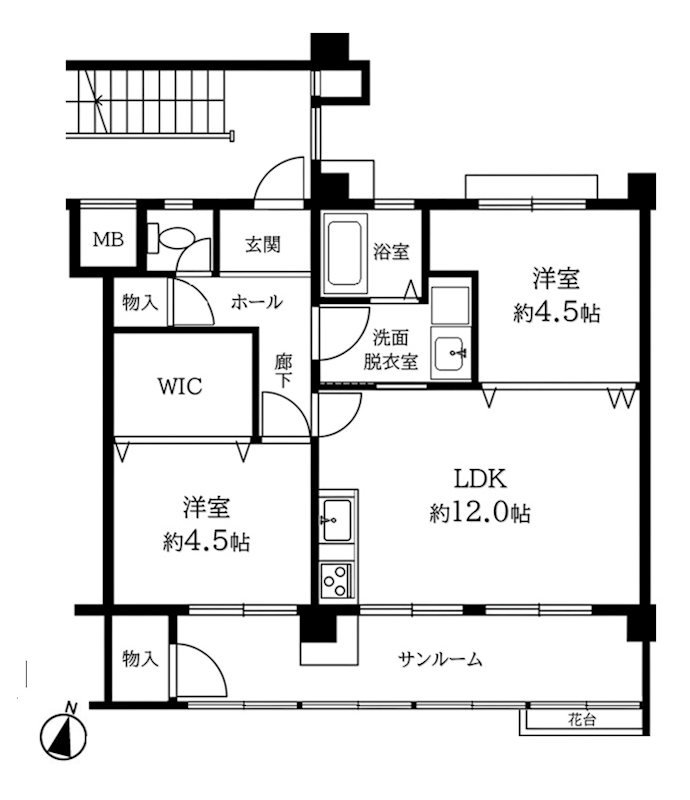 汐見台第8住宅 1210号棟 間取図・土地図