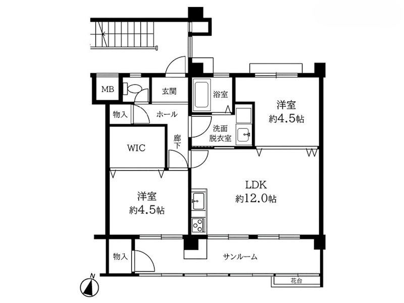 汐見台第8住宅 1210号棟 間取図・土地図
