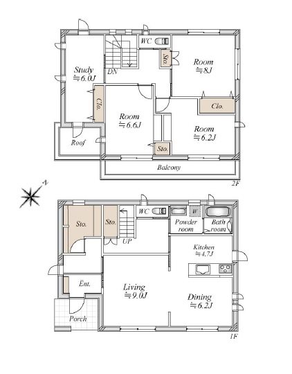 千葉市美浜区磯辺３丁目中古戸建 間取図・土地図