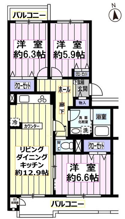 三郷早稲田団地（3丁目） 間取図・土地図