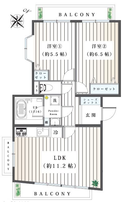 ライオンズマンション平戸町 間取図・土地図