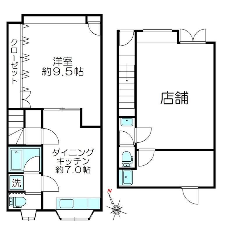 東久留米市滝山4丁目店舗付住宅 間取図・土地図
