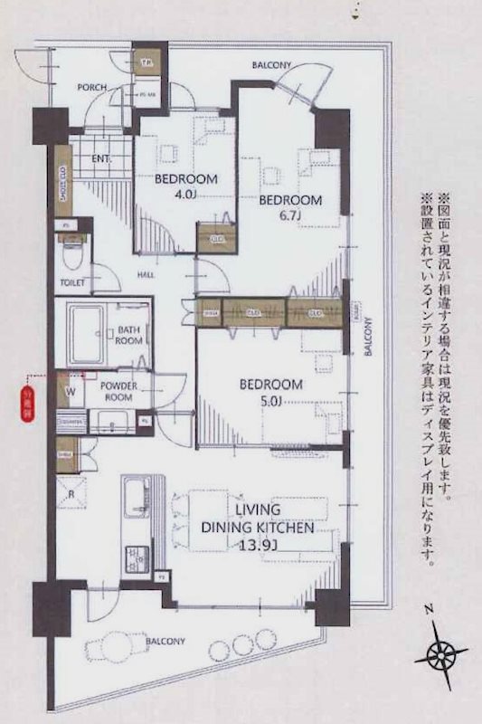 ビッグヴァン京王堀之内参番館 間取図・土地図