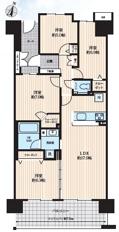 シティ能見台つどいの街参番館 間取図・土地図