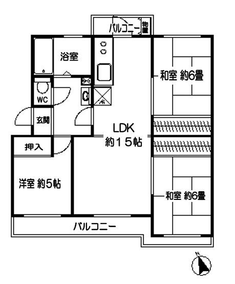 第1みつわ台ハイツ4棟 間取図・土地図
