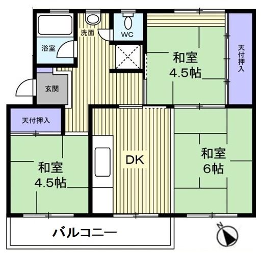 花見川団地7街区 間取図・土地図