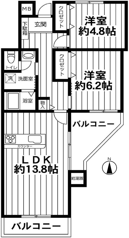 貝取団地４－１ 間取図・土地図