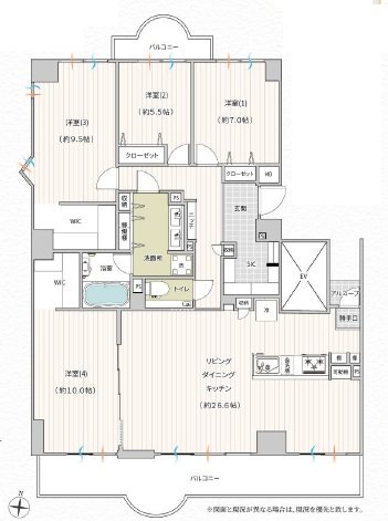 コスモフォーラム多摩１号棟 間取図・土地図