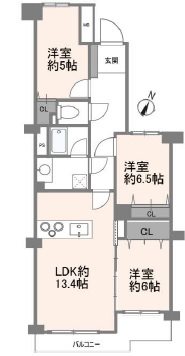 コスモ上大岡アークタワーズ伍番館 間取図・土地図