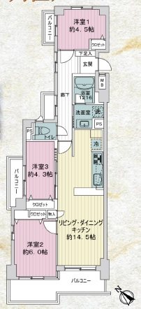 藤和上永谷ハイタウン 間取図・土地図