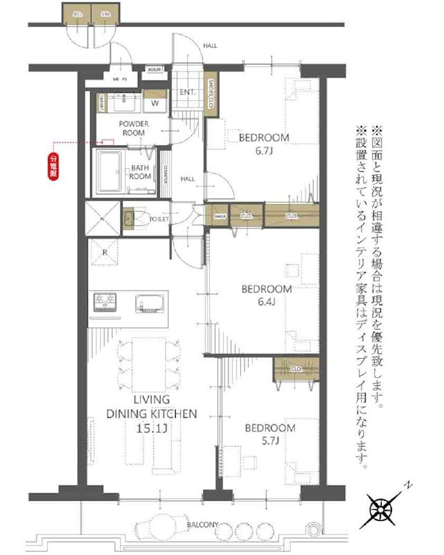 行徳ニューハイツ一号棟 間取図・土地図