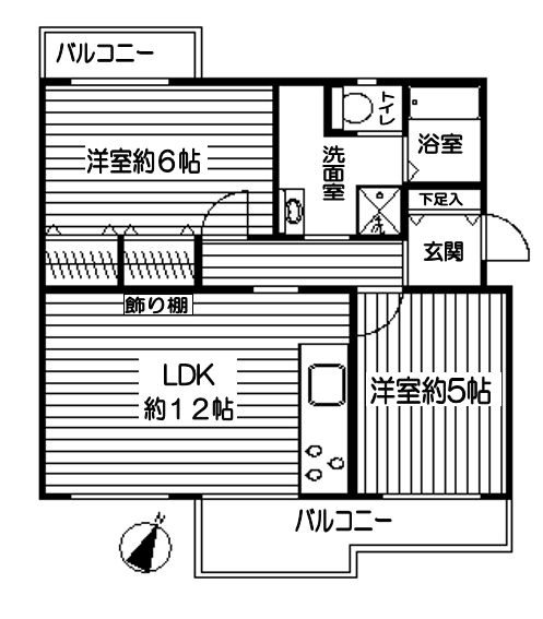 みつわ台3-1団地5棟 間取図・土地図