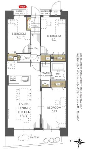 グリーンミユキ幸手 間取図・土地図
