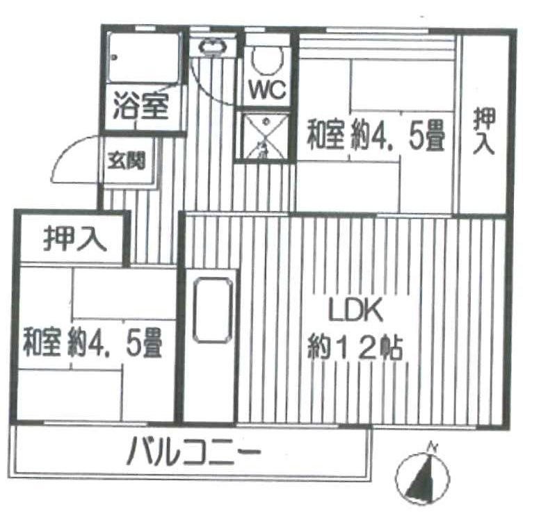 あやめ台団地13棟  間取図・土地図