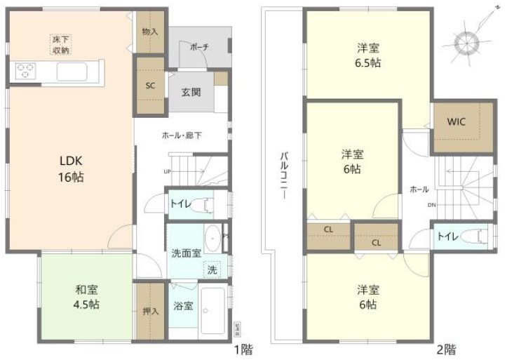 鴻巣市小松3丁目中古戸建 間取図・土地図