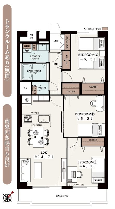 行徳ニューハイツ2号棟 間取図・土地図