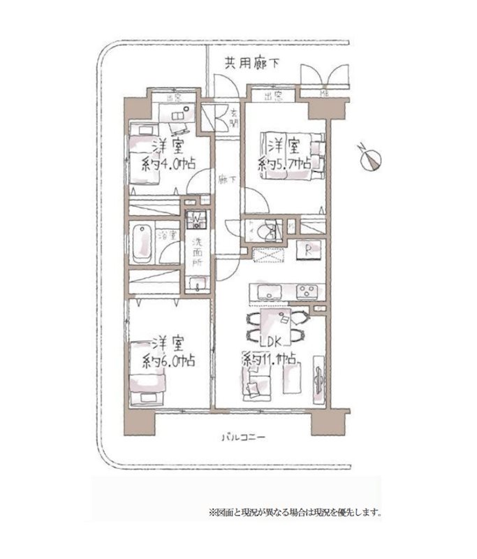 ライオンズプラザ稲毛海岸 間取図・土地図