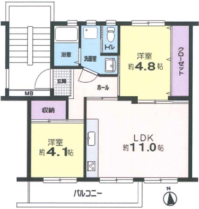 すすき野団地3街区9号棟 間取図・土地図
